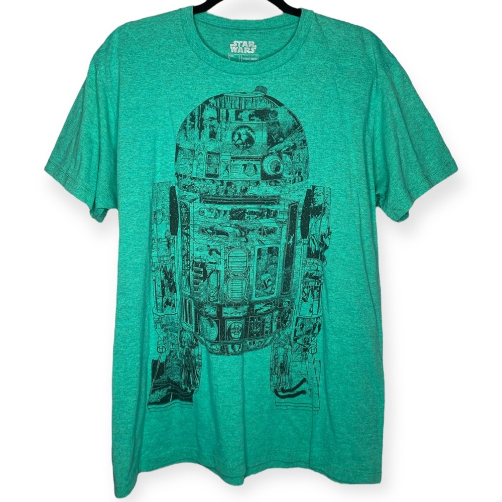Fifth Sun L Star Wars R2 D2 Robot Action Print Graphic Tee Green St. Patrick’s